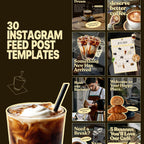 Cafe Bakery Instagram Templates Canva | Moody Editorial Social Media Kit