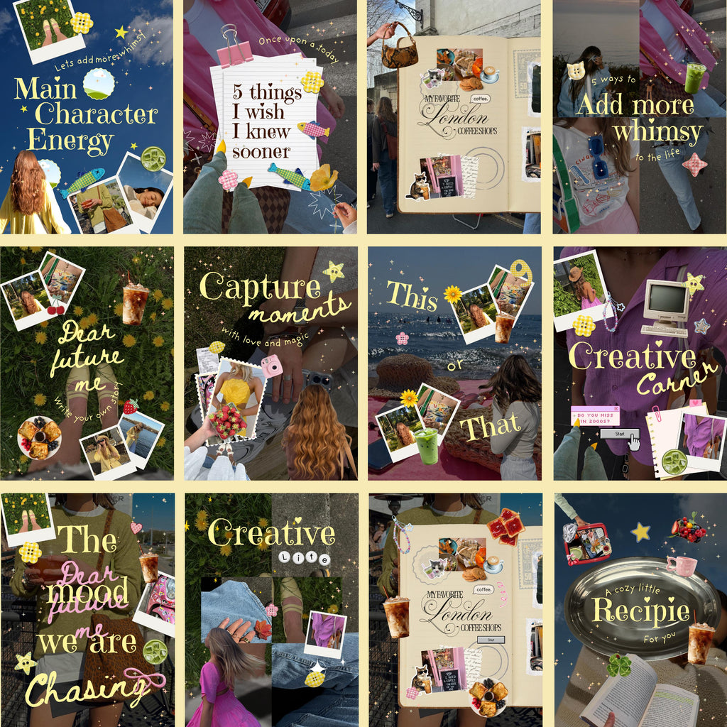 Whimsical Lifestyle Canva Templates | Animated Bookstagram Instagram Templates | Collage Creator Pack