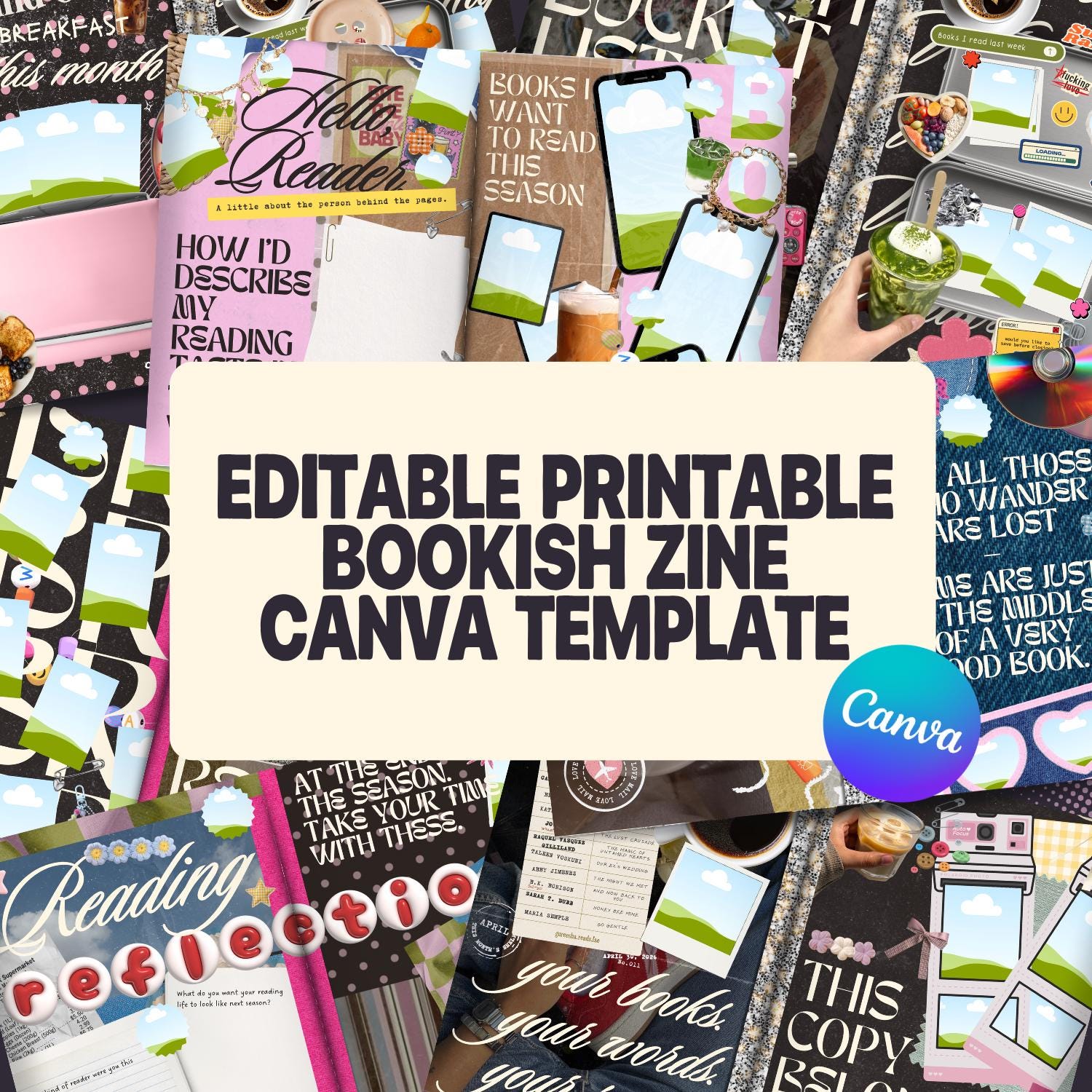Printable Bookish Journal Canva Template | Readers A5 Reading Log (Digital Download)