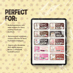 43 Digital Stickers for Bookstagrammers | Book Boyfriend Romantasy | Book Club Trope | Reader Mega Pack