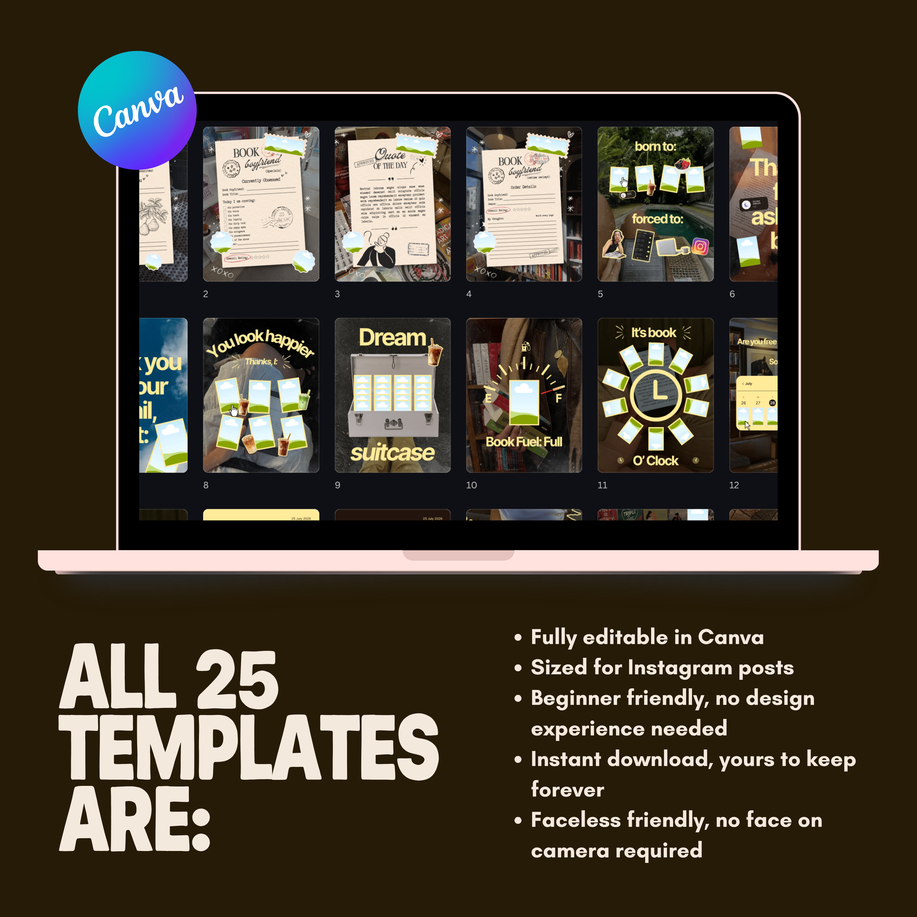 Trending Bookstagram Canva Templates | Animated Butter Yellow Book Instagram Templates | Funny Bookstagram Content Pack