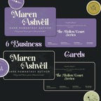 Dark Romantasy Author Branding Kit Canva Templates | Logo, Media Kit, Business Card