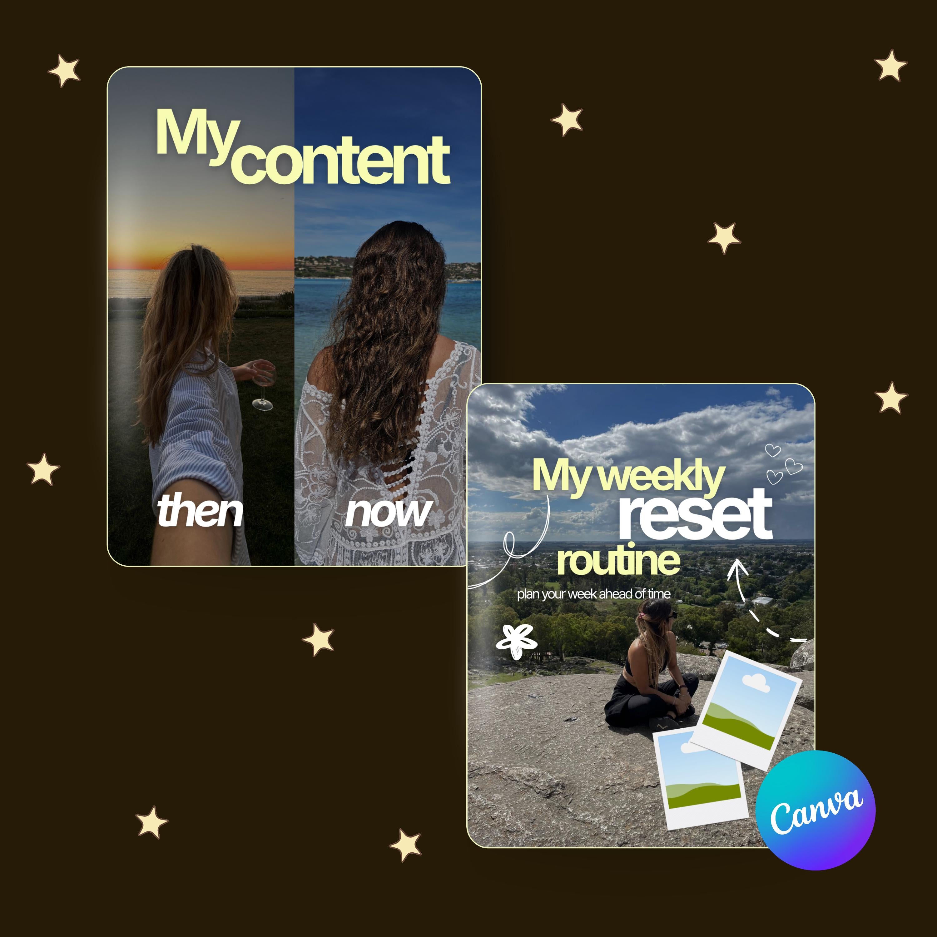 Lifestyle Creator Templates | Bold Typography Social Media Pack (Canva)