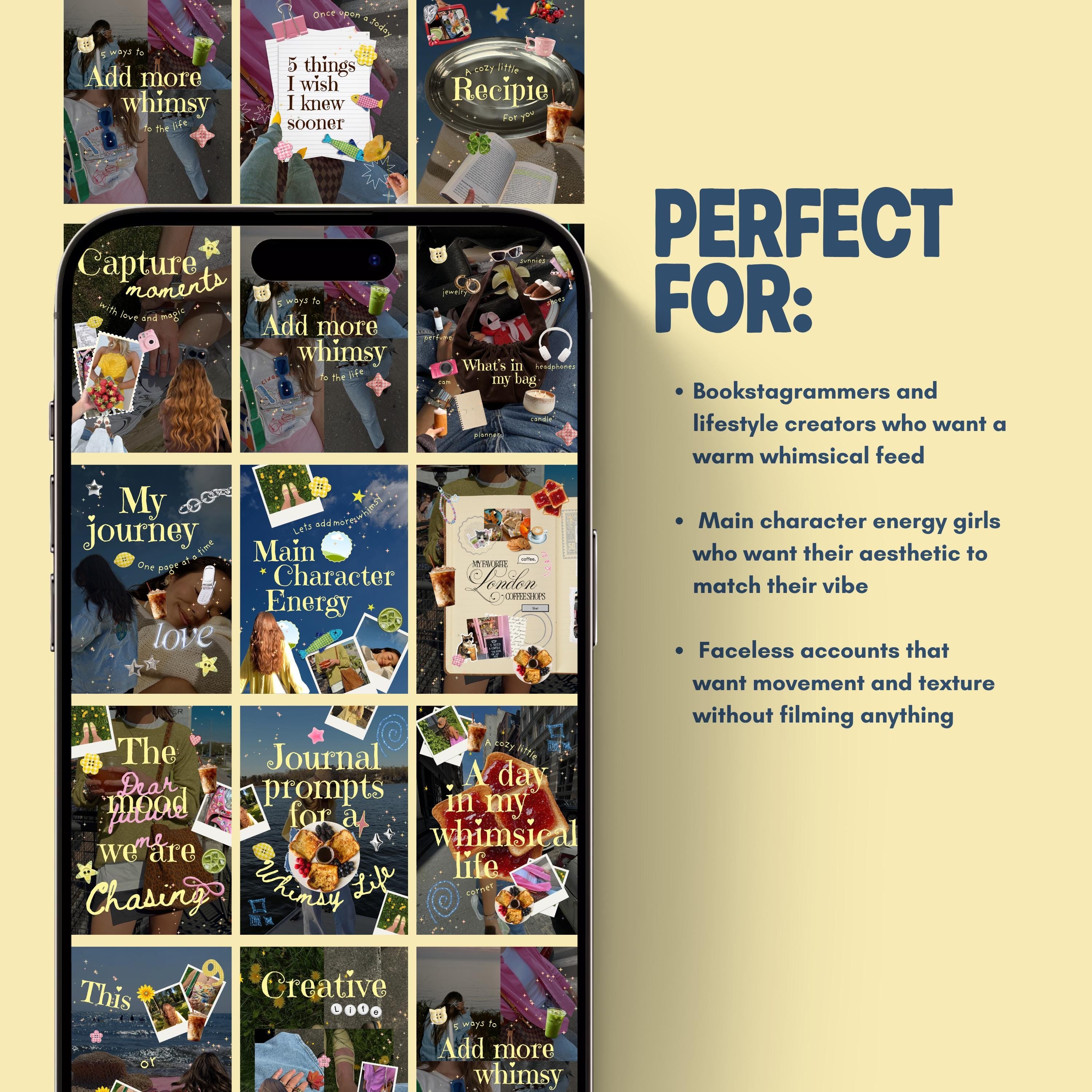 Whimsical Lifestyle Canva Templates | Animated Bookstagram Instagram Templates | Collage Creator Pack