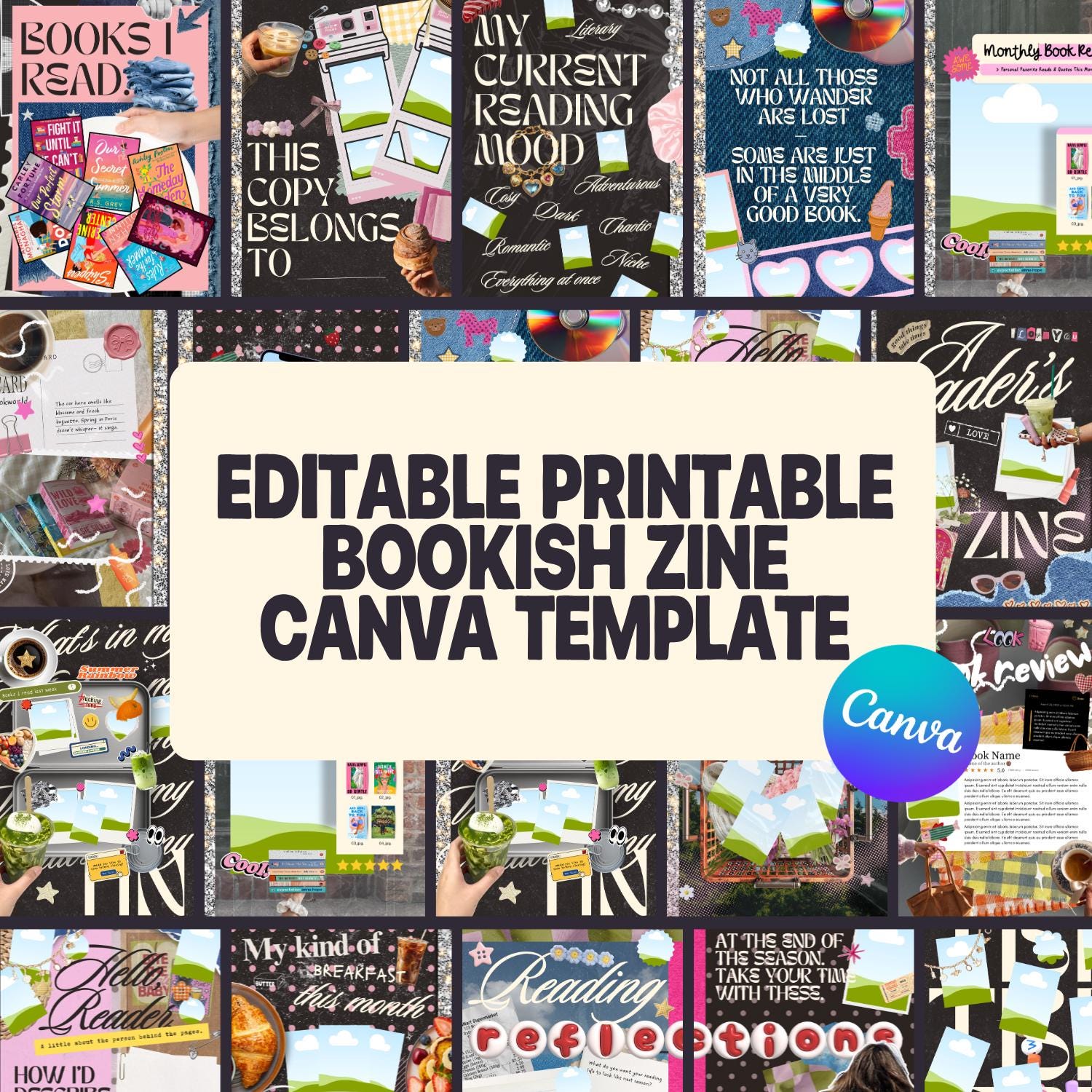 Printable Bookish Journal Canva Template | Readers A5 Reading Log (Digital Download)