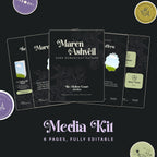 Dark Romantasy Author Branding Kit Canva Templates | Logo, Media Kit, Business Card