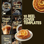 Cafe Bakery Instagram Templates Canva | Moody Editorial Social Media Kit