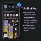 Dark Romantasy Author Branding Kit Canva Templates | Logo, Media Kit, Business Card