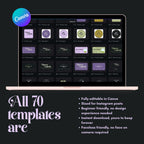 Dark Romantasy Author Branding Kit Canva Templates | Logo, Media Kit, Business Card