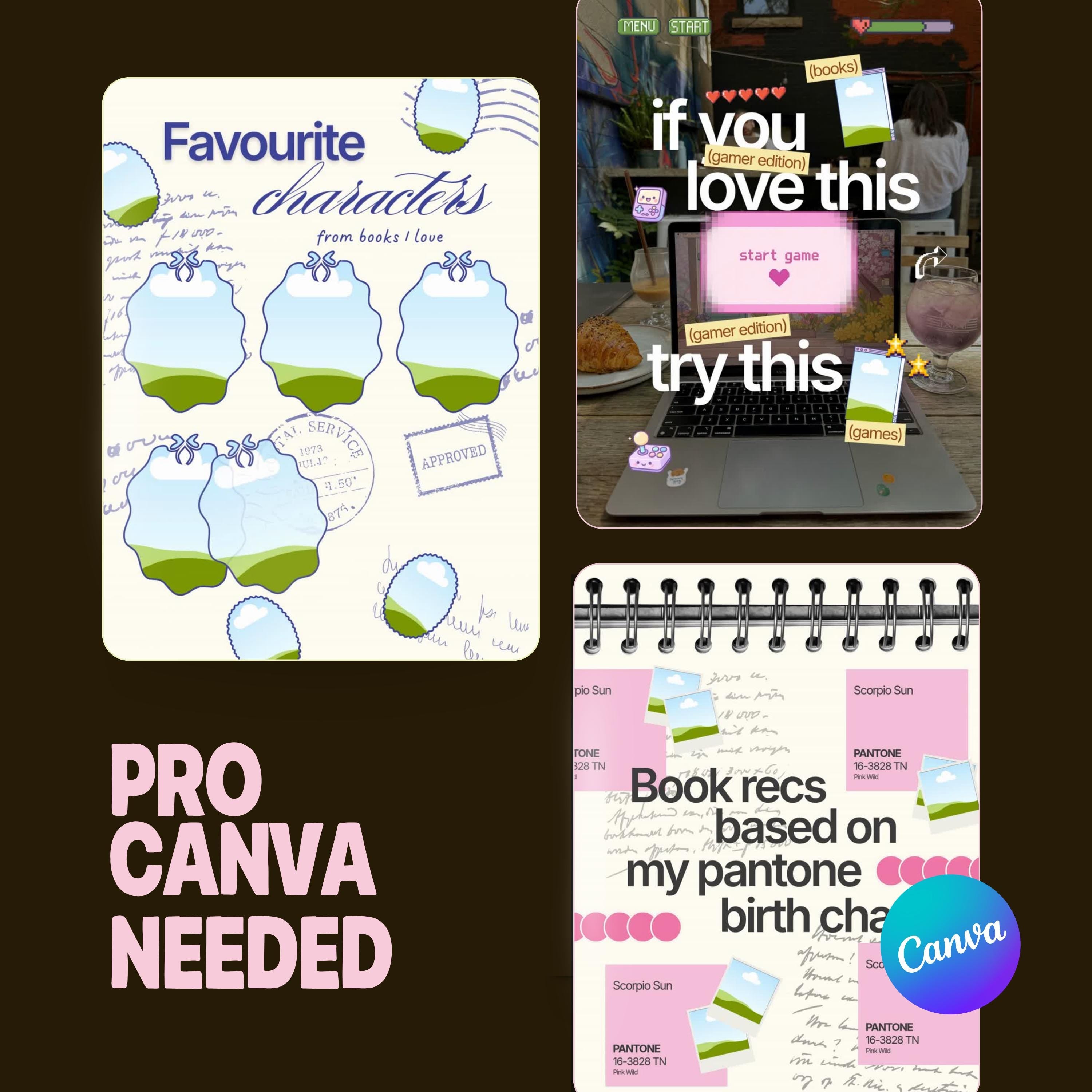 Trending Bookstagram Canva Templates | Animated Book Instagram | Reader Gamer Bookish Pack Viral Content