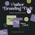 Dark Romantasy Author Branding Kit Canva Templates | Logo, Media Kit, Business Card