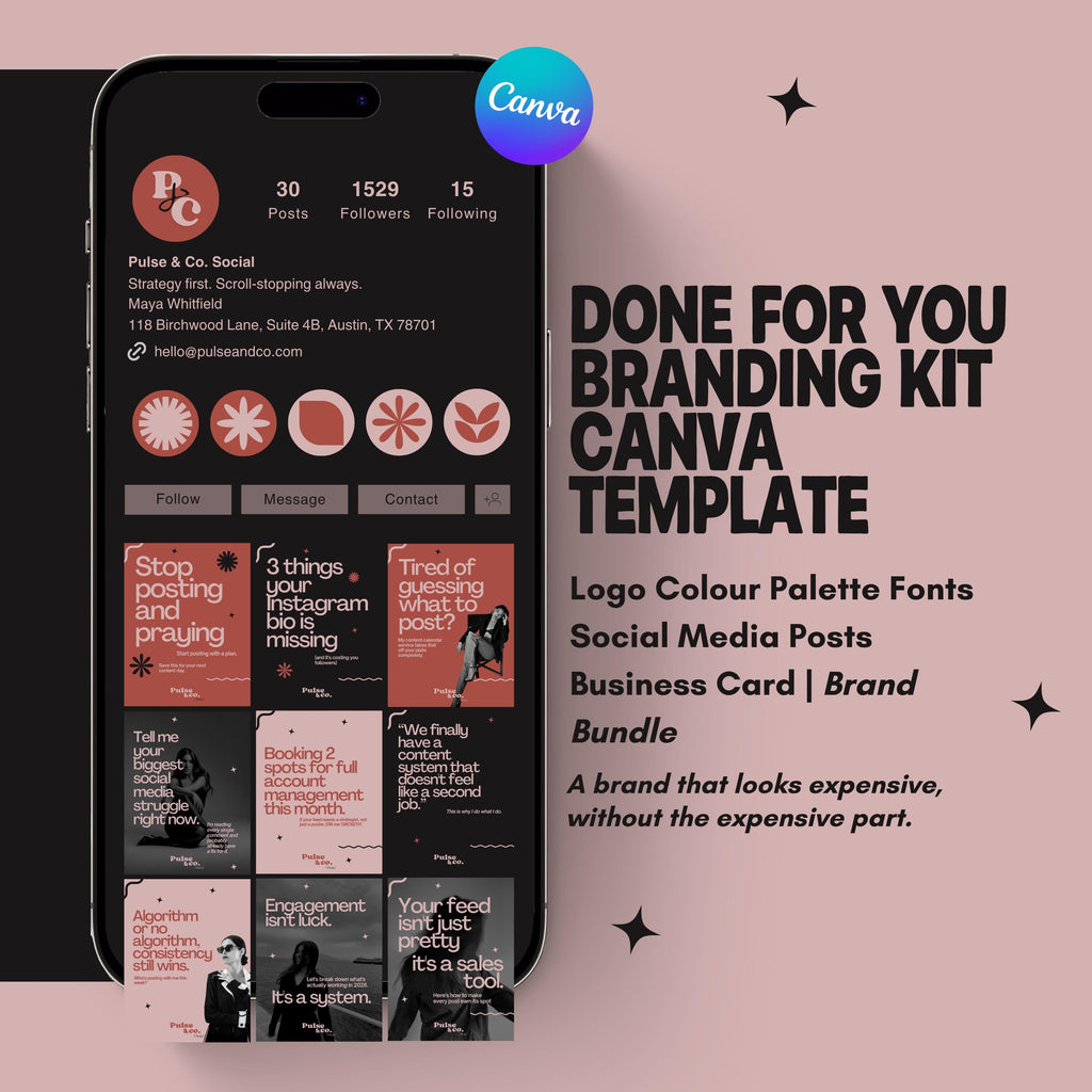Canva Branding Kit for Coaches | Logo, Social Media, Business Card Templates