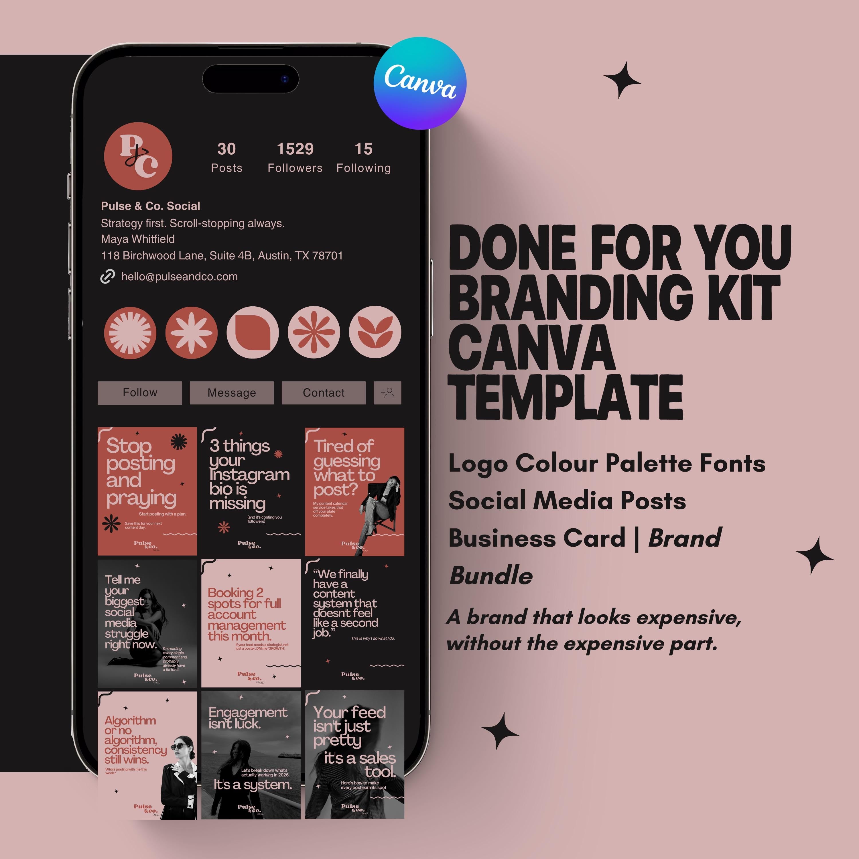 Canva Branding Kit for Coaches | Logo, Social Media, Business Card Templates