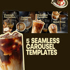 Cafe Bakery Instagram Templates Canva | Moody Editorial Social Media Kit