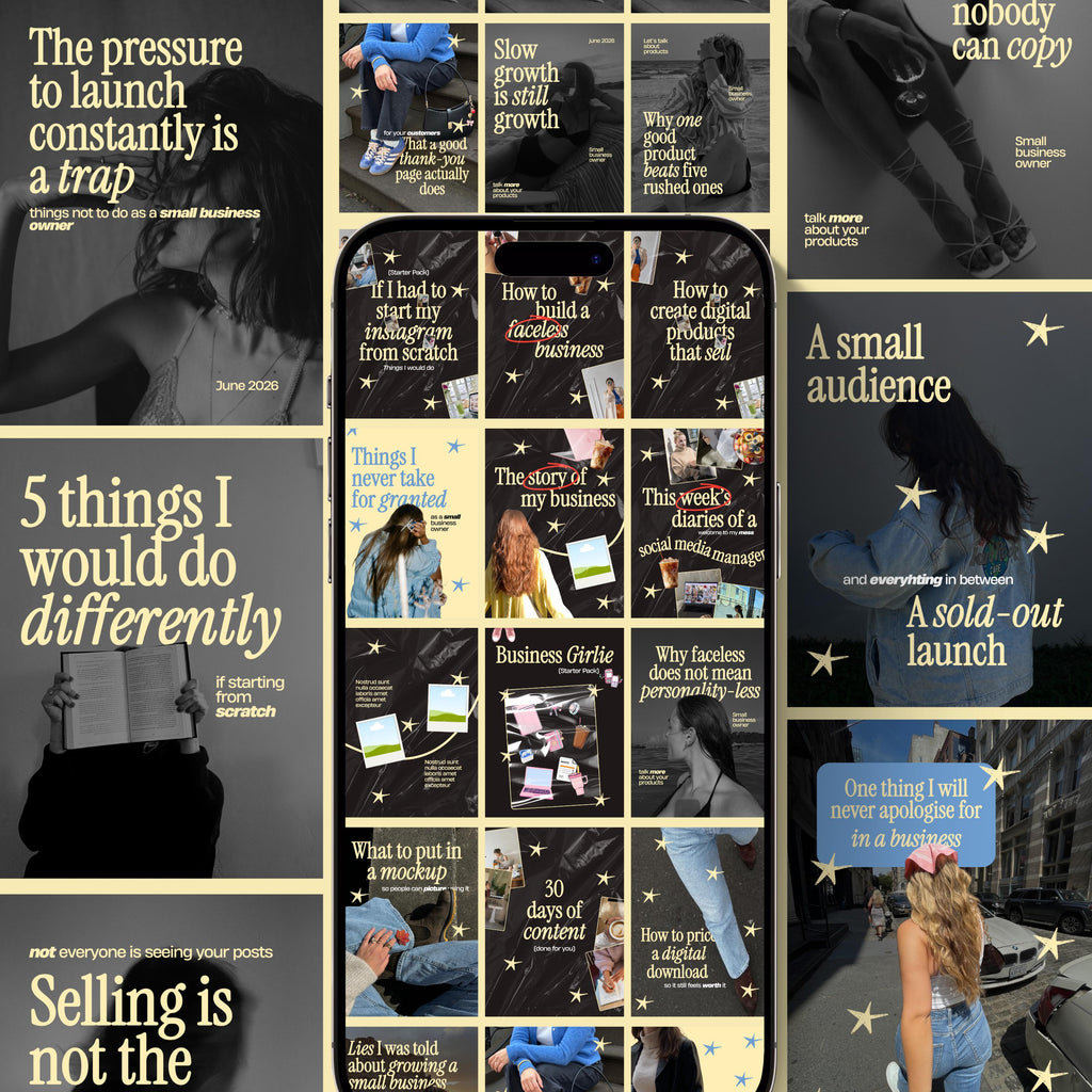 Canva Templates for Female Entrepreneurs | Business Instagram | Faceless Content Creator Pack | Digital Product Seller