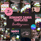 27 Romance Canva Templates | Cozy Collage, Pink Moody Reels, Bookstagram Posts