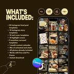 Cafe Bakery Instagram Templates Canva | Moody Editorial Social Media Kit
