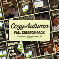 Autumn Canva Templates for Bookstagram | Trending Fall Creator Pack | Cozy Stickers Stock Images Bundle