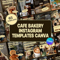 Cafe Bakery Instagram Templates Canva | Moody Editorial Social Media Kit