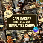 Cafe Bakery Instagram Templates Canva | Moody Editorial Social Media Kit