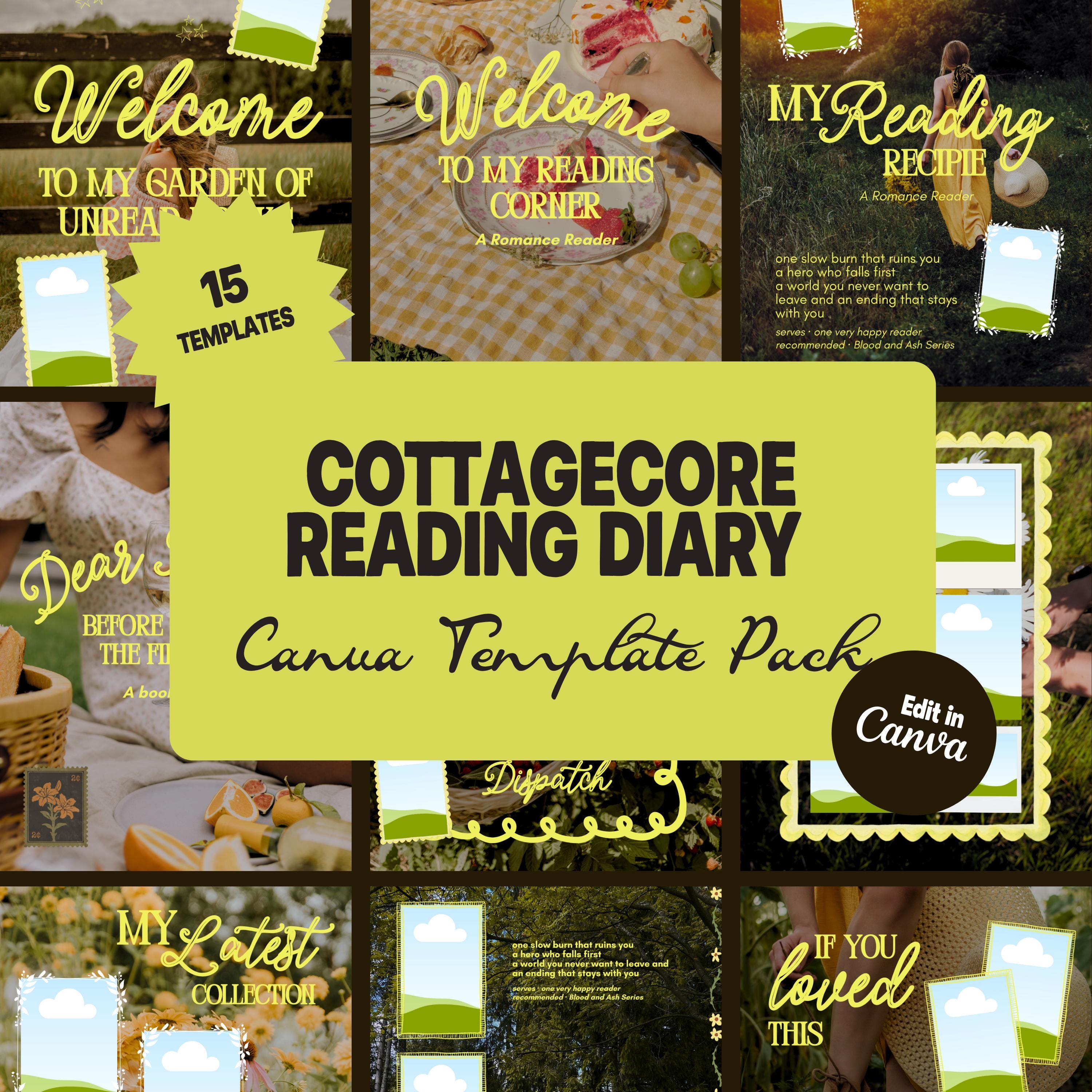 Cottagecore Canva Templates for Bookstagram | Reading Diary Pack | Bookish Instagram