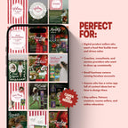 Romantic Bookstagram Canva Templates | Red Stripe Lace | Romance Reader with Fonts
