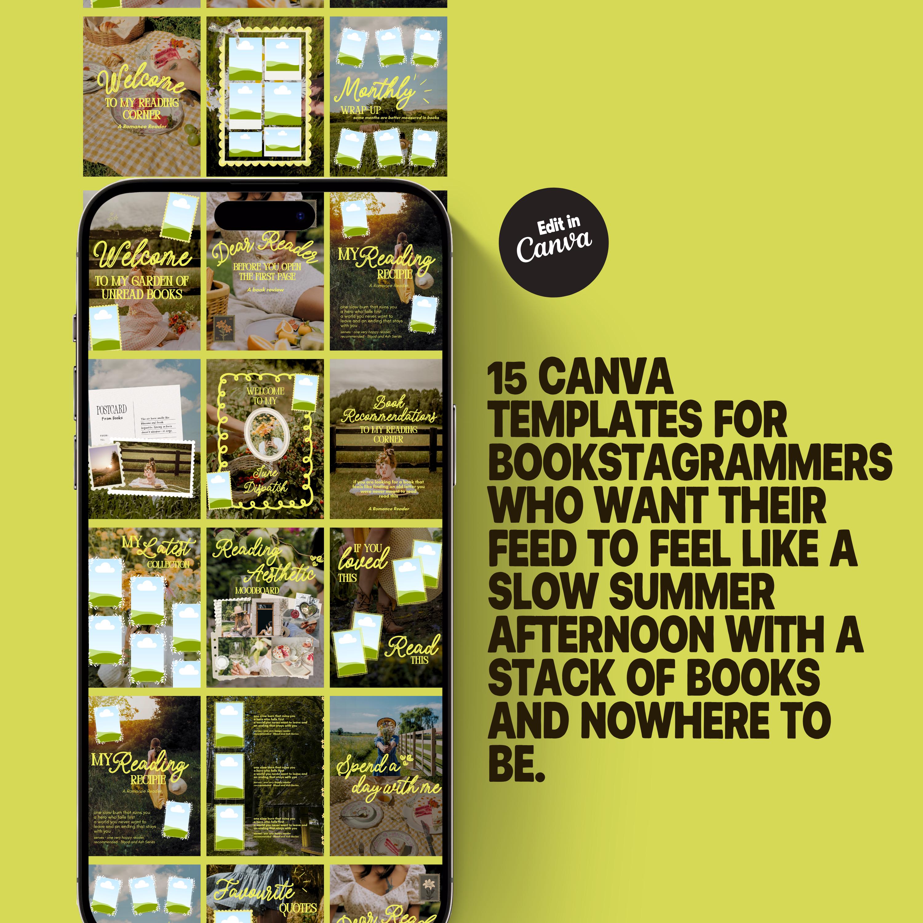 Cottagecore Canva Templates for Bookstagram | Reading Diary Pack | Bookish Instagram