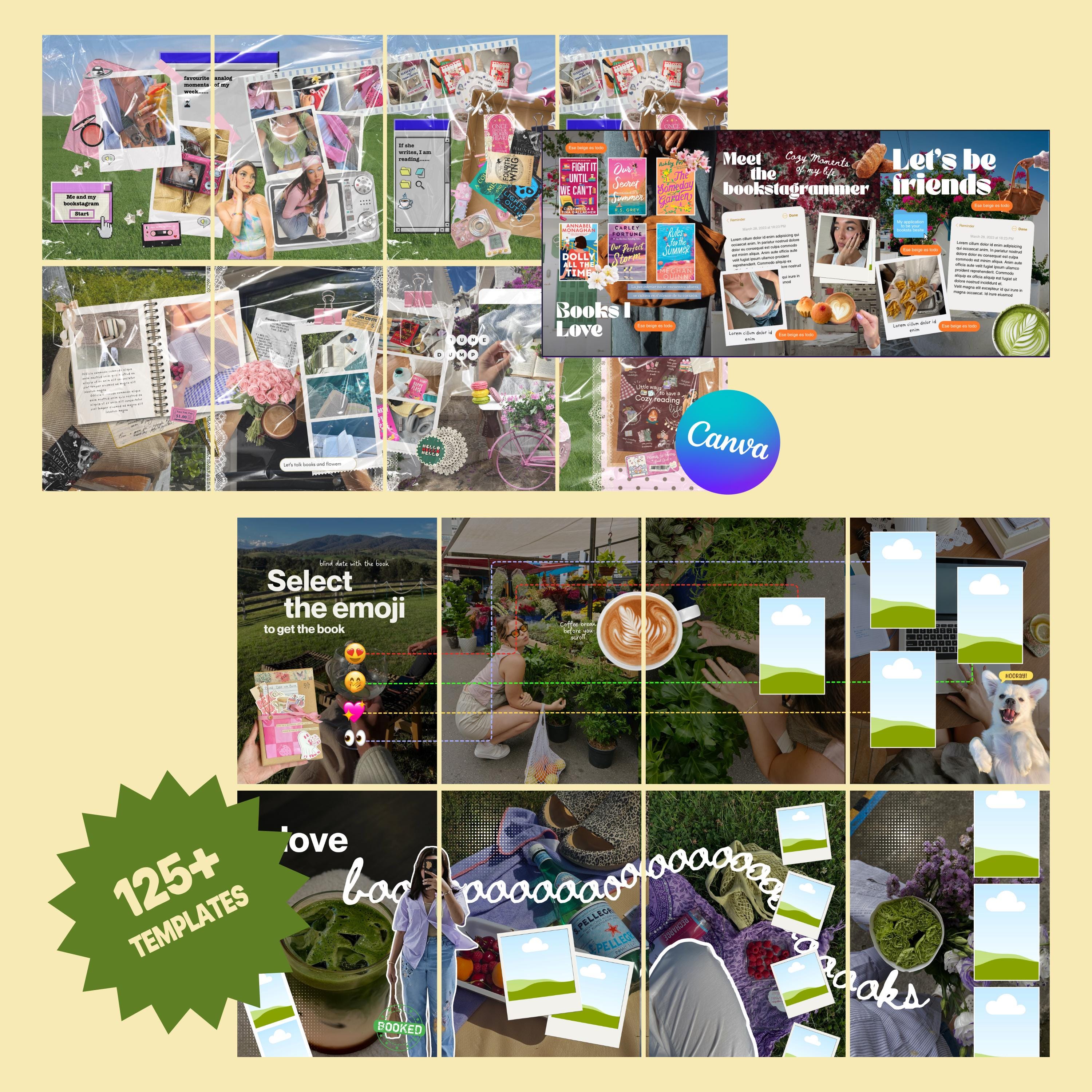 Animated Junk Journal Canva Templates Bundle | Faceless Bookstagram Content System
