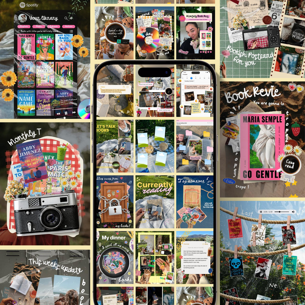 Animated Junk Journal Canva Templates Bundle | Faceless Bookstagram Content System