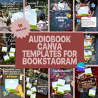 Audiobook Canva Templates for Bookstagram | Girlie Instagram | Book Lover Content Creator Pack | Instant Download
