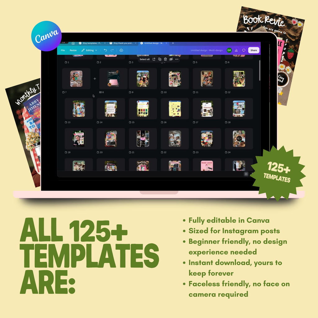 Animated Junk Journal Canva Templates Bundle | Faceless Bookstagram Content System