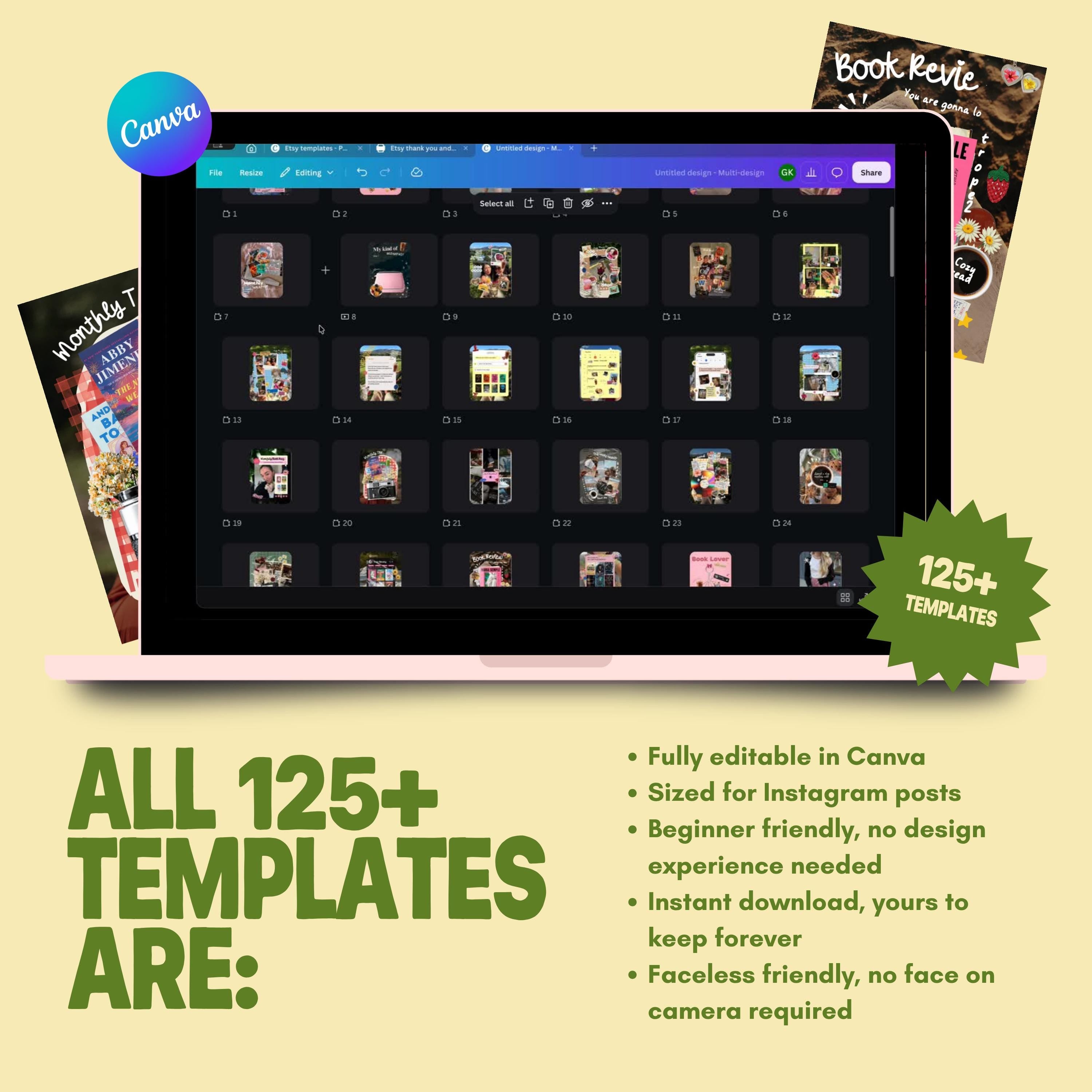 Animated Junk Journal Canva Templates Bundle | Faceless Bookstagram Content System