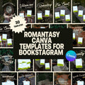 Romantasy Canva Templates for Bookstagram | Dark Moody Book Instagram | Fantasy Romance Creator Pack