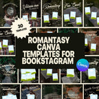 Romantasy Canva Templates for Bookstagram | Dark Moody Book Instagram | Fantasy Romance Creator Pack