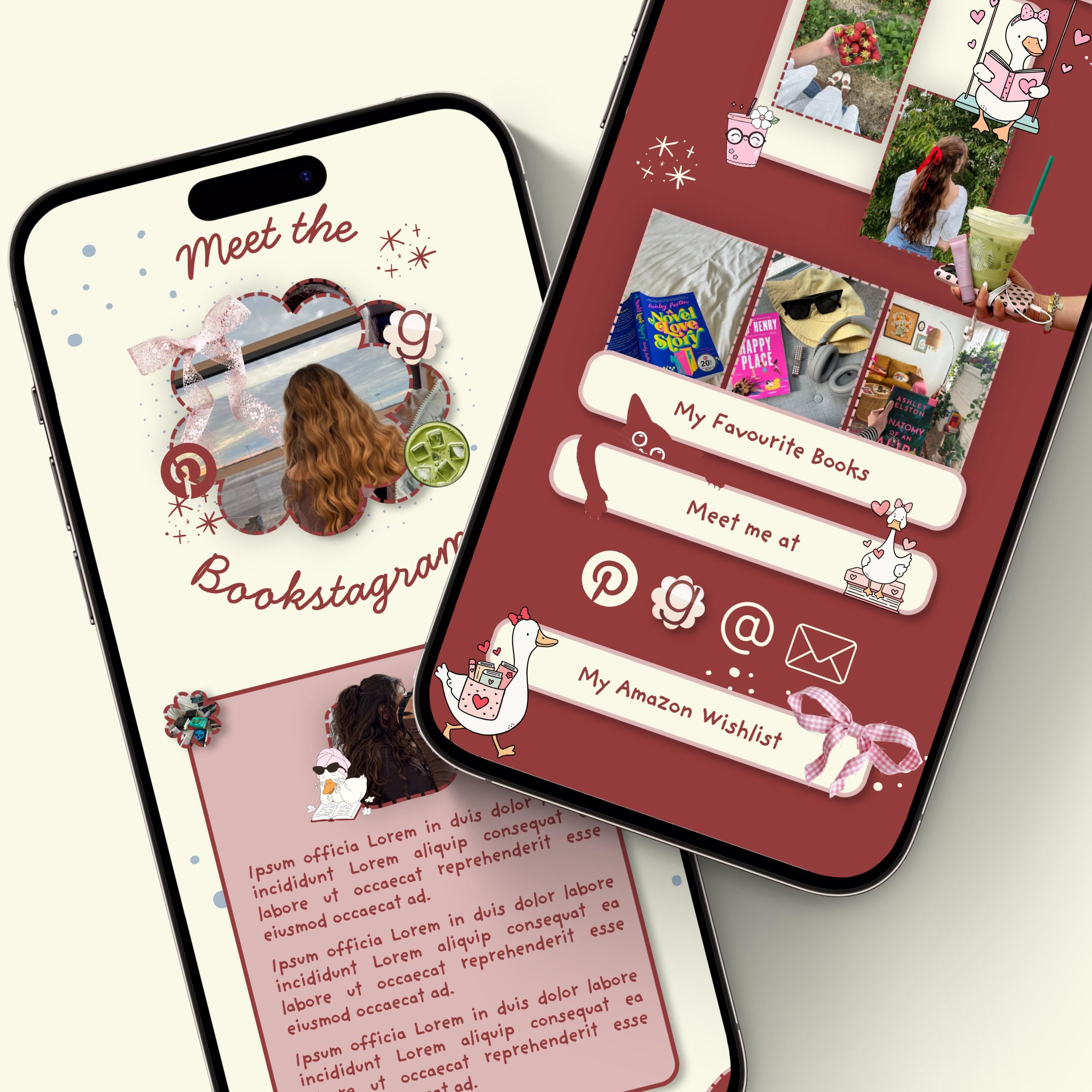 Bookstagram Link in Bio Canva Template | Whimsical Book Lover Website (Digital Download)
