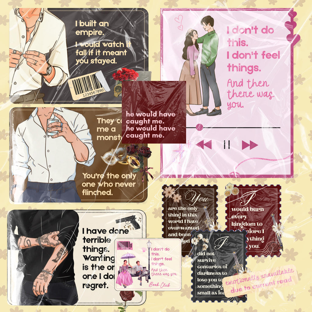 43 Digital Stickers for Bookstagrammers | Book Boyfriend Romantasy | Book Club Trope | Reader Mega Pack