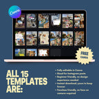 15 Animated Lifestyle Canva Templates | Travel Instagram Templates | Faceless Content Creator Pack
