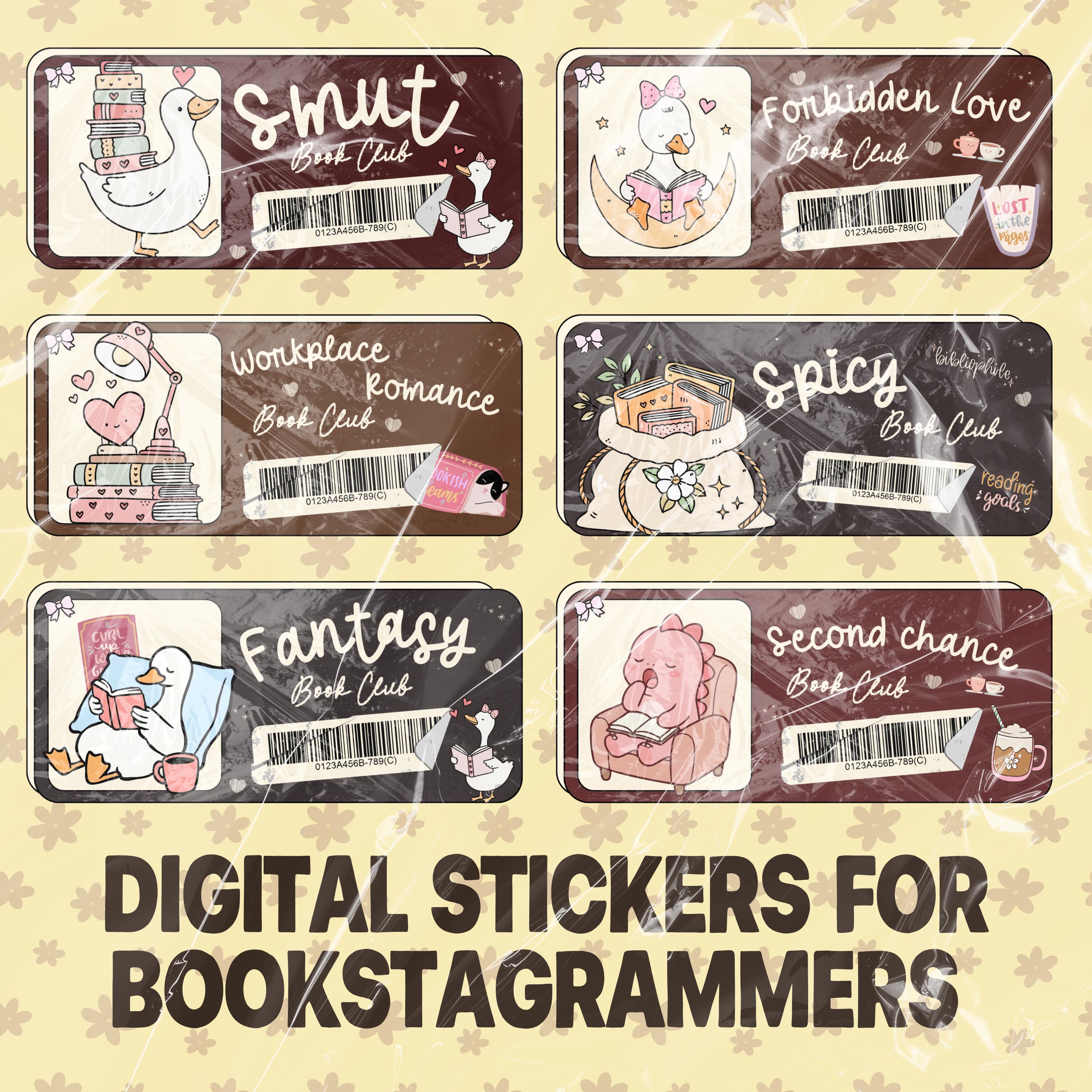 43 Digital Stickers for Bookstagrammers | Book Boyfriend Romantasy | Book Club Trope | Reader Mega Pack