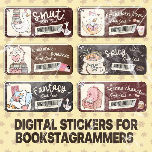 43 Digital Stickers for Bookstagrammers | Book Boyfriend Romantasy | Book Club Trope | Reader Mega Pack