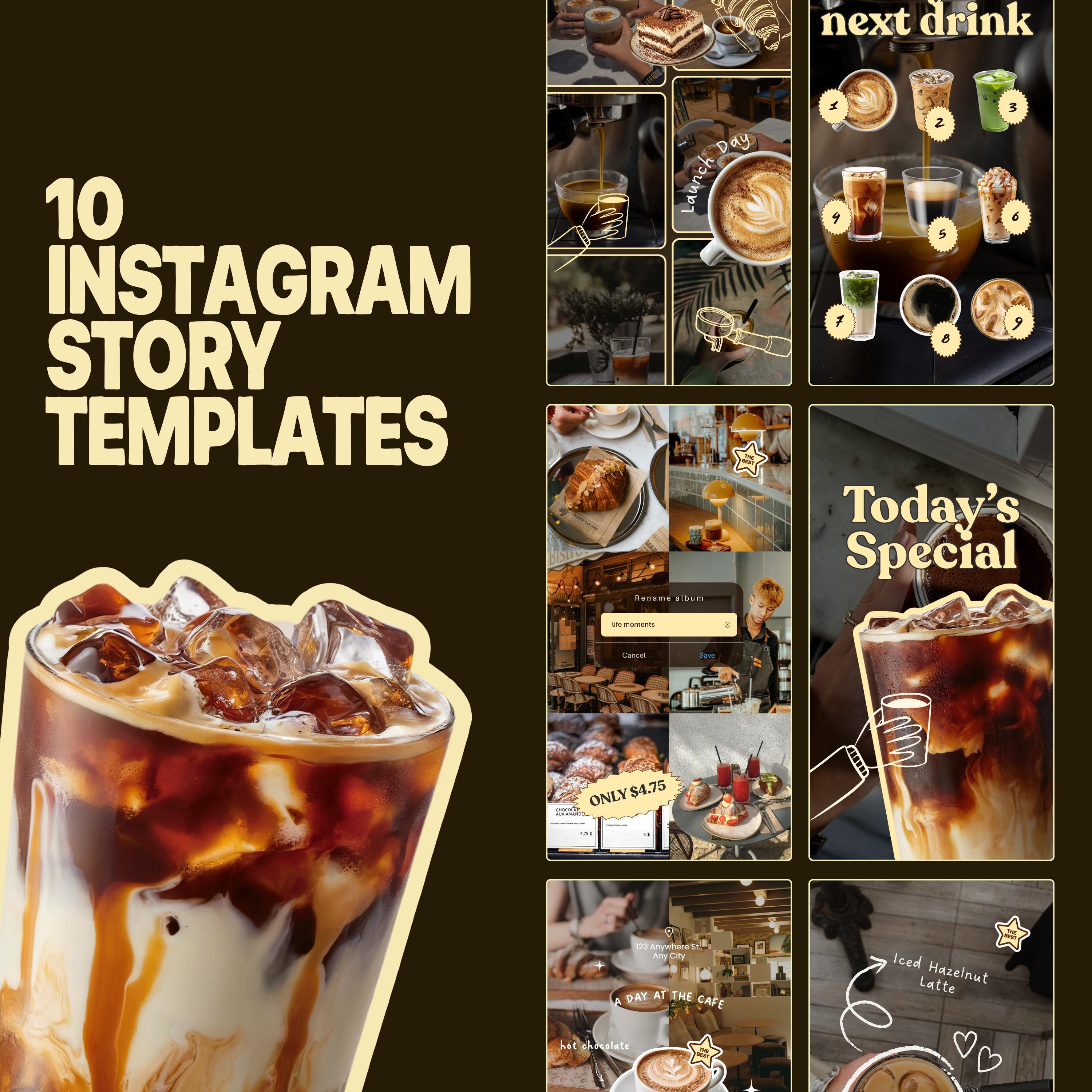 Cafe Bakery Instagram Templates Canva | Moody Editorial Social Media Kit
