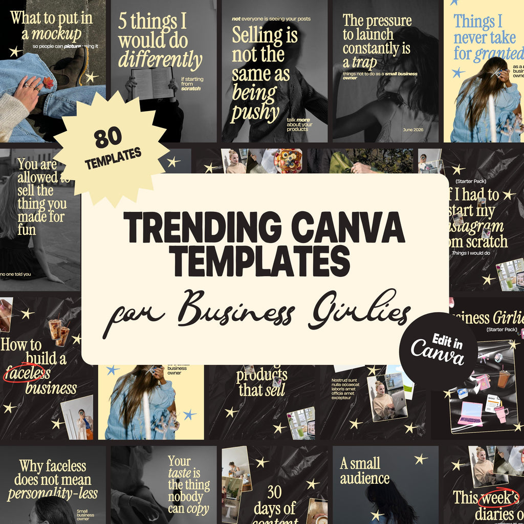 Canva Templates for Female Entrepreneurs | Business Instagram | Faceless Content Creator Pack | Digital Product Seller