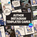 Author Instagram Templates Canva | Romance Book Launch Social Media Pack